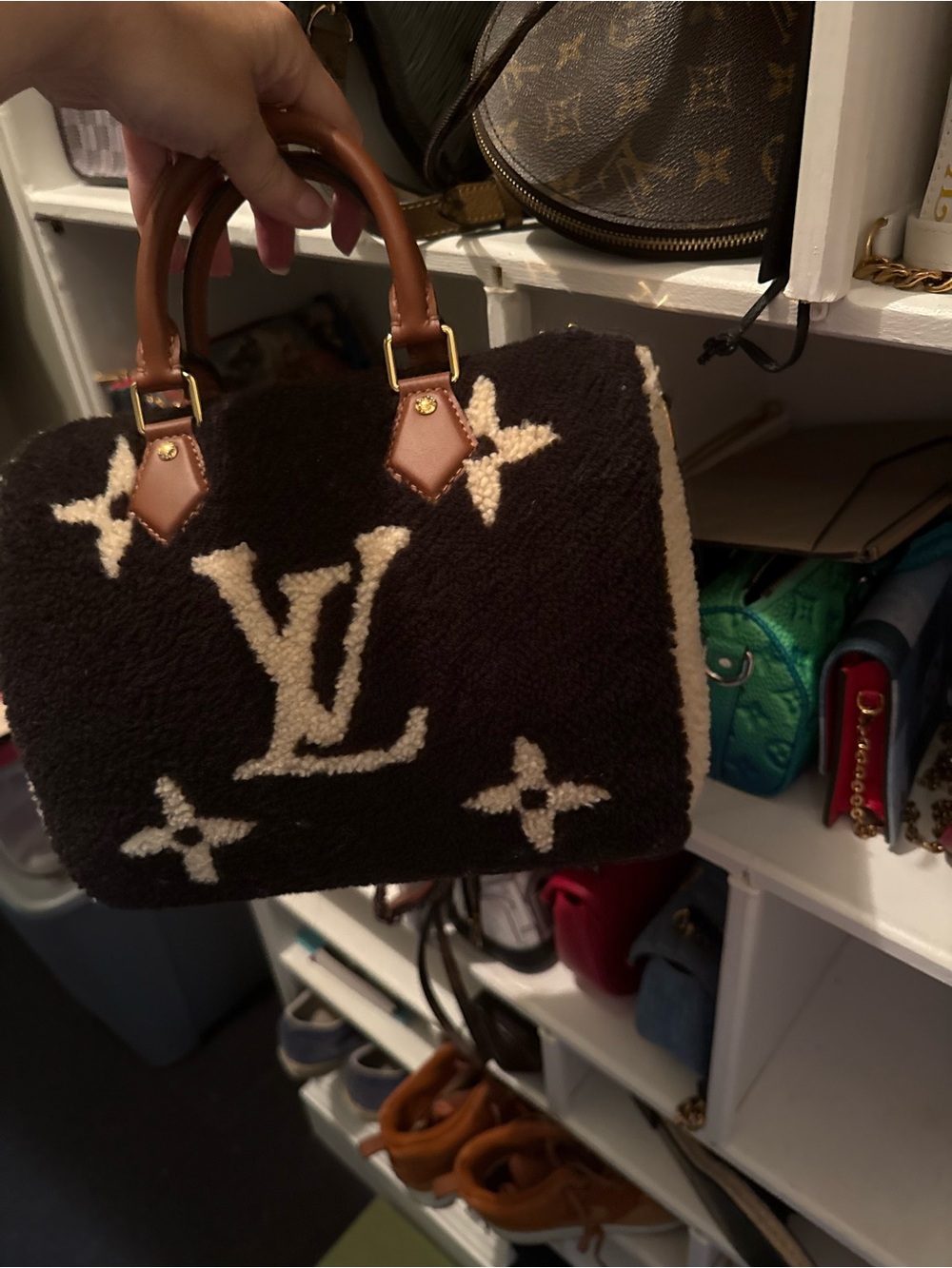 Louis Vuitton original teddy. Brown and Cream Shearling speedy